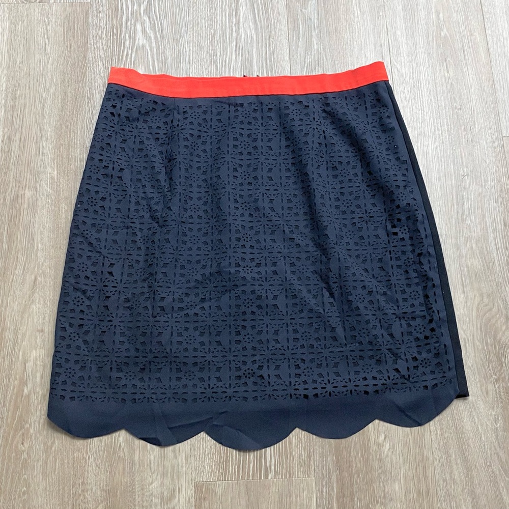 Stitch Fix Pixley Stacy Cut Out & Scallop Hem Front Overlay Fairy Pencil Skirt L